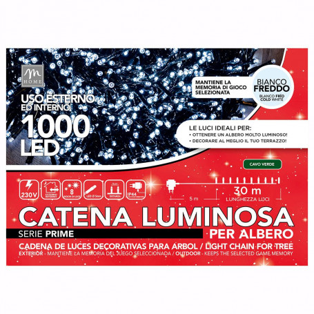 1000 LED GIACCIO FILO VERDE