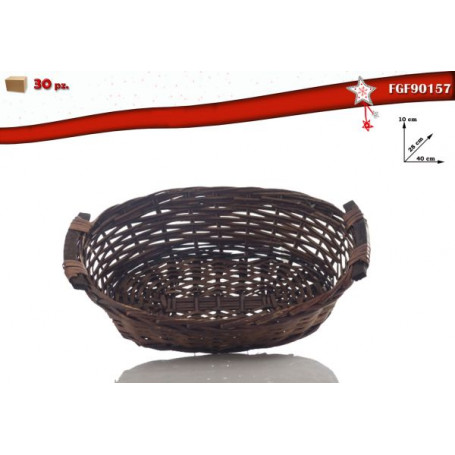 CESTO OVALE  IN VIMINI COL. MARRONE