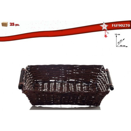 CESTO RETT.  IN VIMINI COL. MARRONE