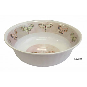 INSALATIERA MEL. FARFALLE ROSA CM26