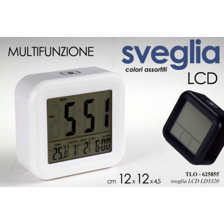 SVEGLIA LCD C/TERM 12*4*12