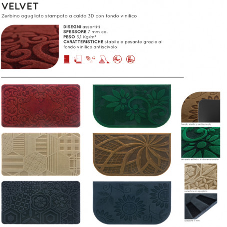 ZERBINO VELVET CM.40X70 REDS