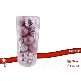 CONFEZIONE 24 PALLINE MIX ROSA