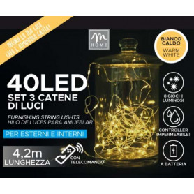SET 3  FILI 40 LUCI COLOR BIANCO CA