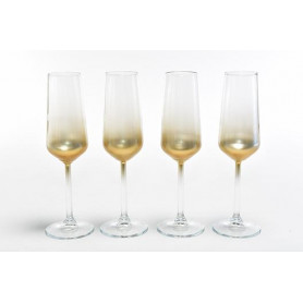SET 4 CALICI VETRO  ICONIC  ORO FLU
