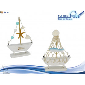 BARCHETTA LEGNO DECORATIVA MARE
