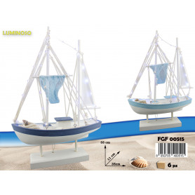 BARCA LEGNO LUMINOSA MARE