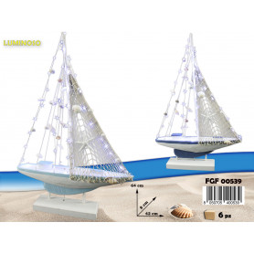 BARCA  LEGNO LUMINOSA MARE
