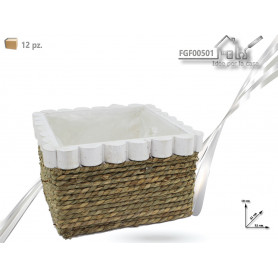 CESTINO P/PIANTA  RATTAN E LEGNO QU