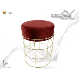 POUF METALLO ORO C/SEDUTA  BORDEAUX