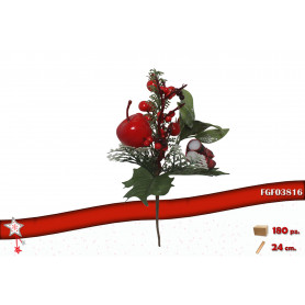 PICK   CON BACCHE ROSSE E DECORAZIO